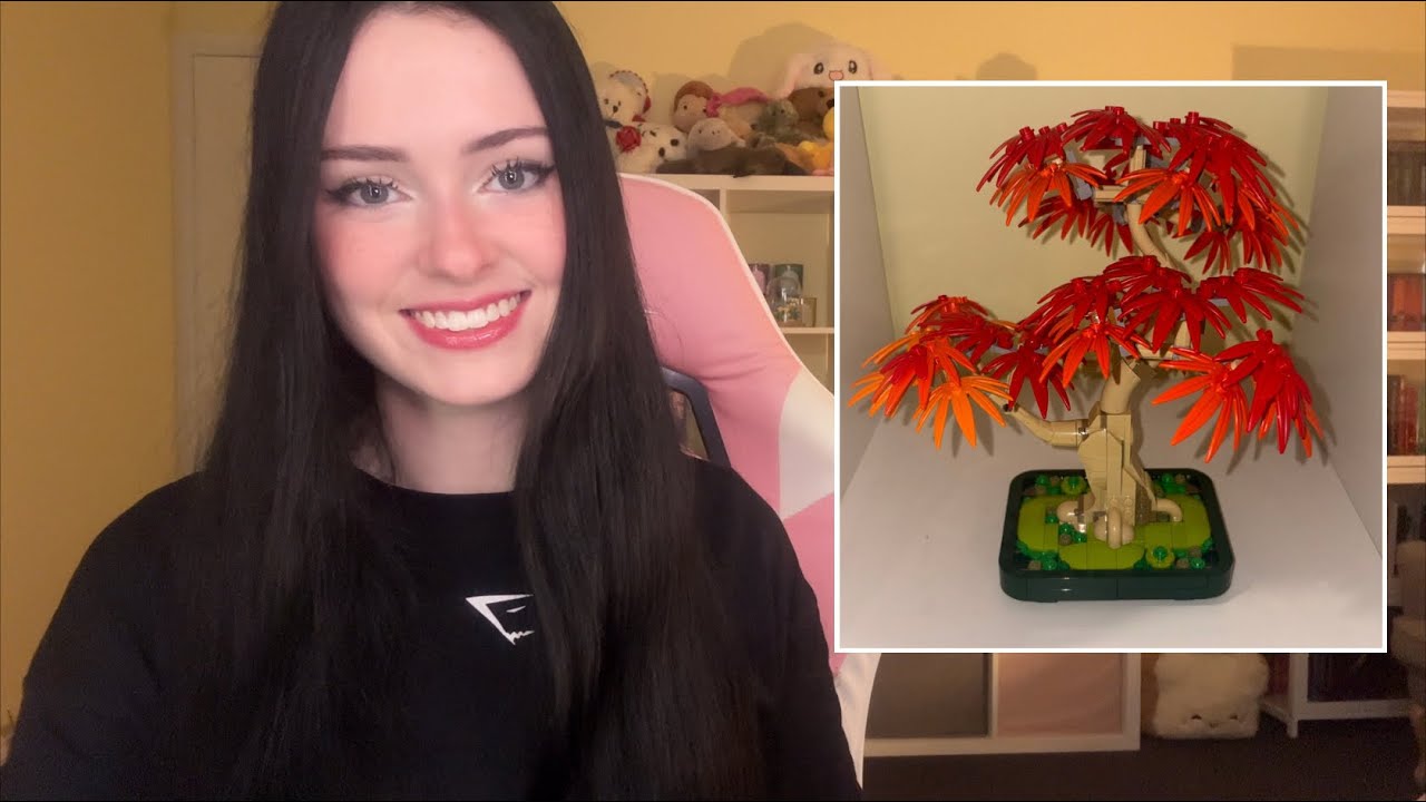 ASMR building a lego japanese maple tree 🍁 (w/ voiceover)
