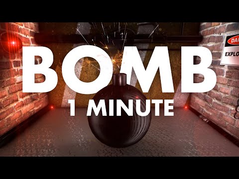 Explosive 1 Minute Countdown timer with a Fiery Fuse Bomb