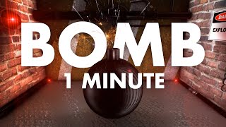 Explosive 1 Minute Countdown timer with a Fiery Fuse Bomb