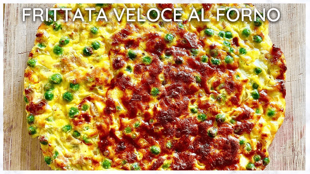 FRITTATA VELOCE AL FORNO con piselli e prosciutto crudo Video Ricetta