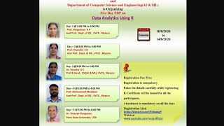 Day-5 Data Analytics using R Dr. Vinayak Elangovan Penn State University, USA