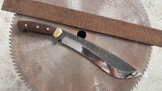 Craft a khukuri knife from a piece of rusted steel