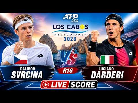 Video Dalibor Svrcina vs Luciano Darderi LIVE SCORE TENNIS ATP LOS CABOS MEXICO OPEN 2026 | R16