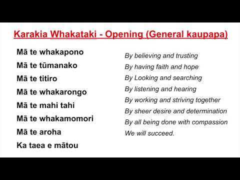 Opening Karakia Mā Te Whakapono