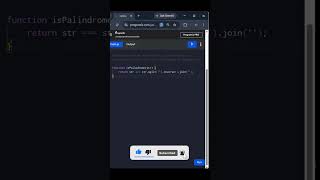 JavaScript Interview Challenge 🔥 Is This String a Palindrome #shorts