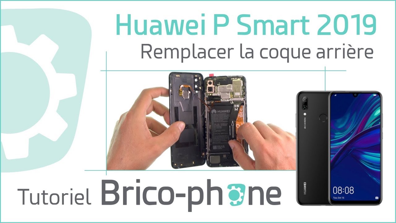 Vitre Arrière Avec Lentille Caméra Pour Huawei P Smart 2019 Bleu - Neuf, Support Inclus, Référence P-20281