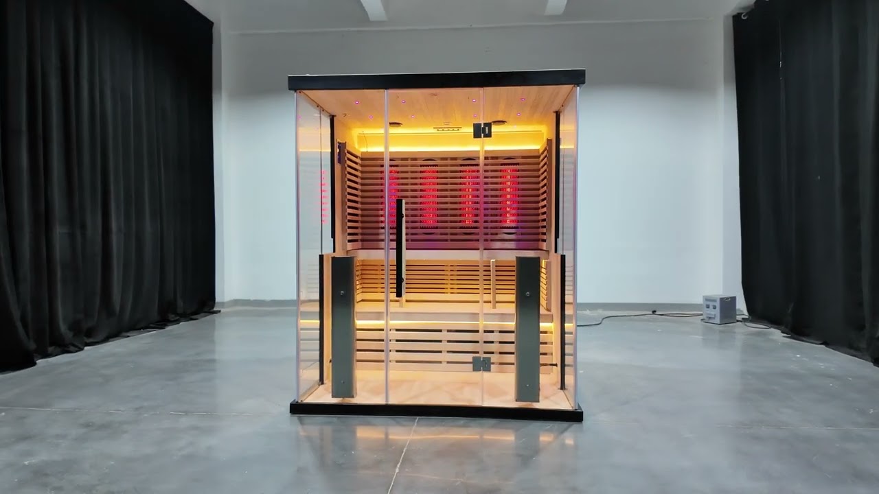 SAUNASNET® Luxury Glass Sauna with Full Spectrum,Lighting, 4-6 Persons with WiFi Control Infrared 06