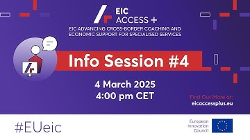 EIC ACCESS+ Info session #4: Becoming an EIC Service Provider, 4th March 2025