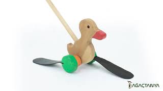 Agactanyausa Waldorf Waddling Duck Wooden Toy