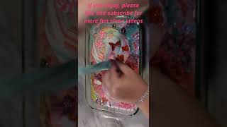 Mixing Slime Coral & Teal Eyeshadow, Glitter, Makeup & More.