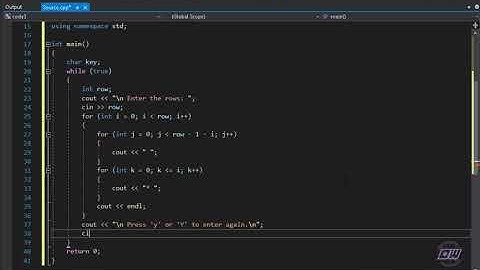C++ Code |Pyramid Asterisk Pattern| Dexter Wings