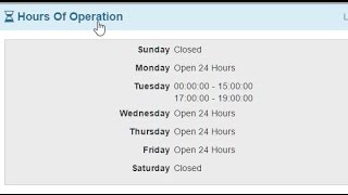 Hours of Operation