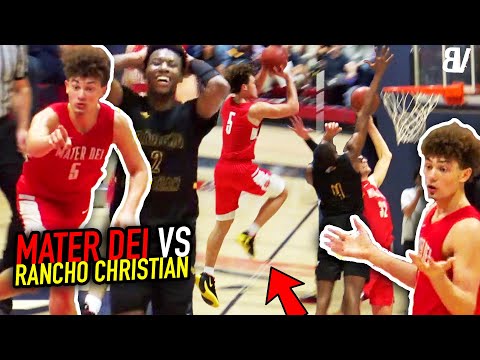 Devin Askew DROPS 43 + HALFCOURT SHOT! Mater Dei VS Rancho Christian PLAYOFF BATTLE! CLOSE FINISH