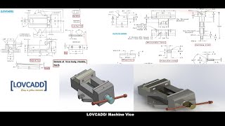 Bench vice/ Machine Vice in solidworks full tutorial with assembly and parts drawing