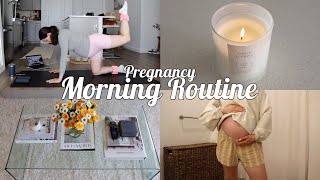 PREGNANT MORNING ROUTINE | self care + healthy habits + productivity while 30 weeks pregnant