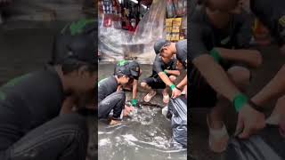 Cleaning trash from drainage canals to prevent flooding #saigonxanh #cleaning #viral #trending