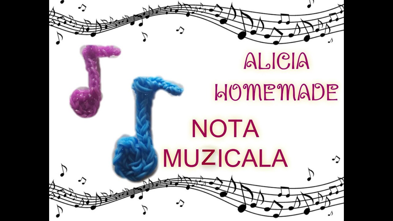 Cum se face o  NOTA MUZICALA  din elastice loomTUTORIAL (RO)- DIY