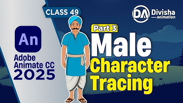 Adobe Animate CC 2025 Tutorial | Male Character Tracing | 2D Animation (Part 3)