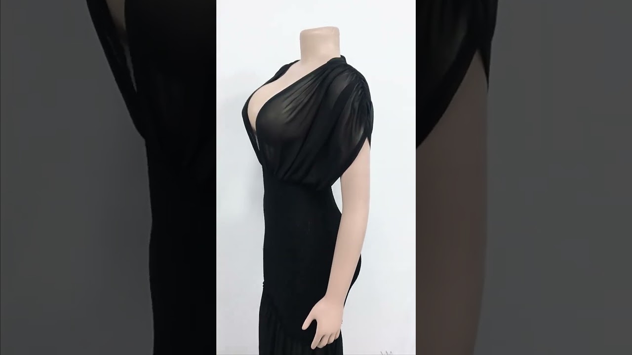 Women Solid Pleated V-Neck Sleeveless Maxi Dress,6colors,S-2XL,XX_C6363