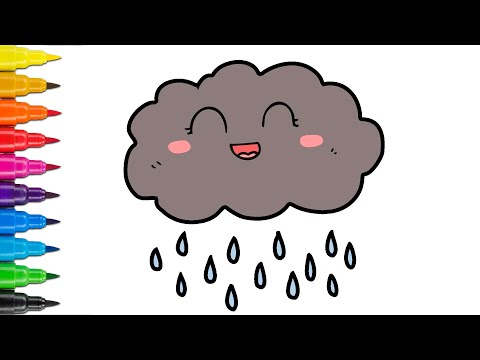 How to draw a cloud easily for kids / Step by step