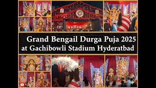 Grand Bengali Durga Puja 2025 at Gachibowli Stadium Hyderabad | Hyderabad Durga Puja 2025 |