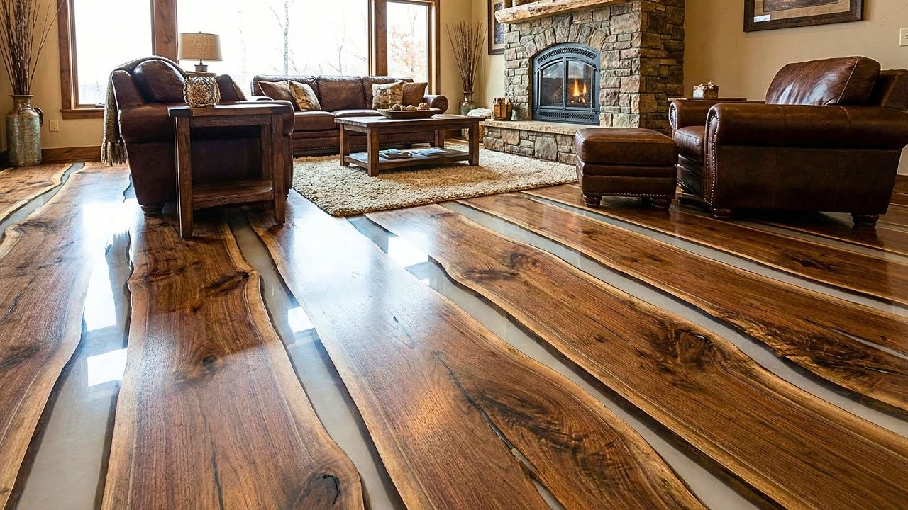 Top 10 Timeless Wooden Epoxy Floor Designs Featuring Live Edge Timber and Clear Resin