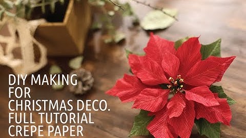 [FREE TEMPLATE] Crepe paper Poinsettia! this is for Christmas decoration. [DIY PAPER FLOWERS.]