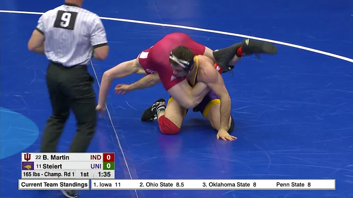 165lbs: Bryce Steiert (UNI) fall Bryce Martin (Ind...