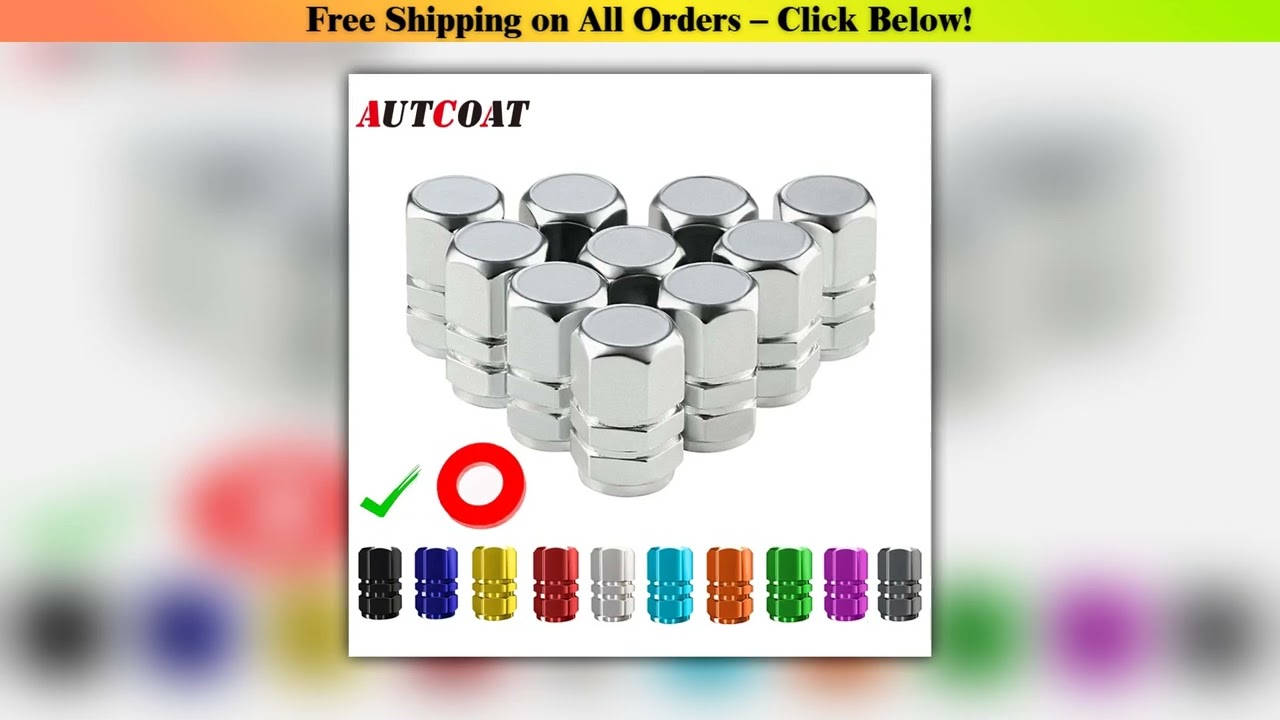 AUTCOAT Aluminum Alloy Car Wheel Tire Valve Caps Tyre Rim Stem Covers Car Dustproof Tire Cap For Ca
