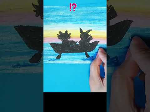 お絵描きアート　だぁ～れだ？　＃ポケモン　【素敵な生き方】＃クレヨン　＃イラスト　#shorts