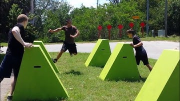 Zach running the quintuple steps