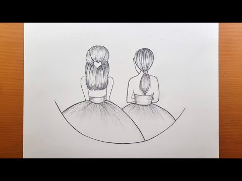 Aprenda a desenhar amigas | Aprenda a desenhar meninas com lápis | Desenho fácil de meninas