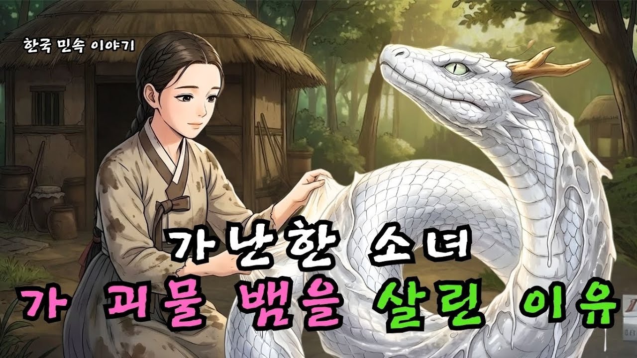 상처 입고 탈피 중인 뱀의 흉측한 모습을 혐오하지 않고 돌봐준 가난한 소녀, 알고 보니 그것은 위기에 처한 용의 아들이었다 | 야담 | 민담  |  조선시대