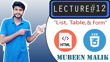 List,Table, & Forms in CSS 3 | (Chapter-13) | Code Chef