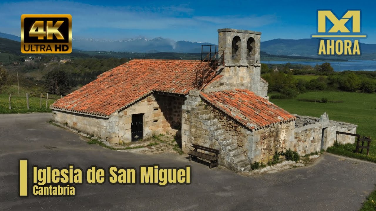 IGLESIA DE SAN MIGUEL DE LA AGUILERA (LAS ROZAS DE VALDEARROYO - CANTABRIA) A VISTA DE DRON [4K]