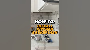 HOW-TO: 🎥 DIY Install a kitchen backsplash with marble tile! 💪🔨#kitchenmakeover #easyhacks