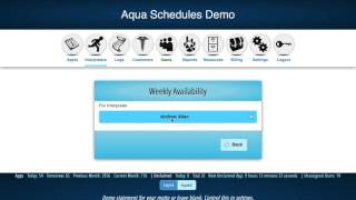 Aqua Schedules - Weekly Availability