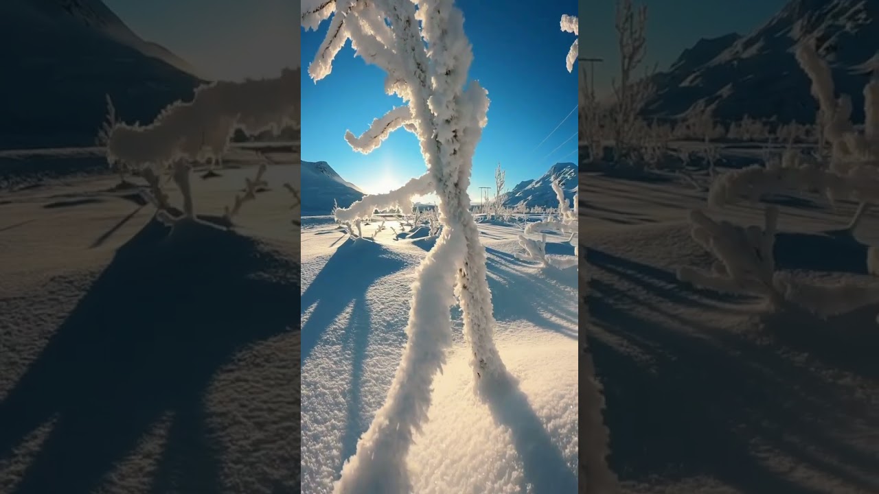 ✨Twigs with large ice crystals built up on them from long exposure to extreme cold! 🏔❄️