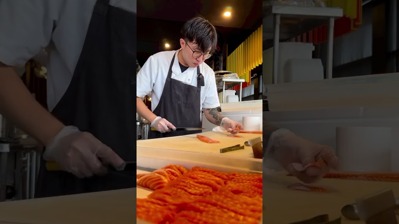 It wouldn’t hurt to post an old salmon-cutting video, right? 