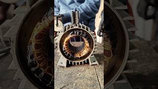 Electric Motor Rewinding Process ⚡ #shorts #shortvideo #electrician