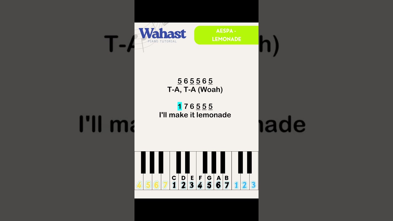 aespa - LEMONADE Not Angka Pianika Piano Tutorial #kpop #aespa #pianl #fyp #viral
