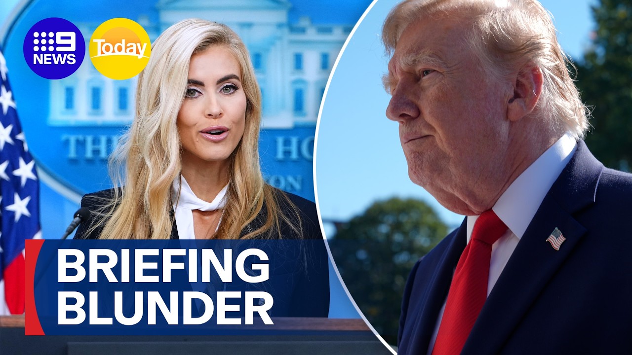 ⁣New US press secretary's awkward first press briefing | 9 News Australia