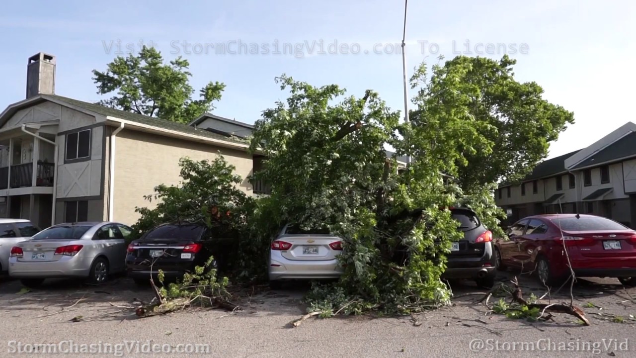 Norman, OK Severe Storm Power Flashes Daylight Damage B-Roll - 7/12/2020