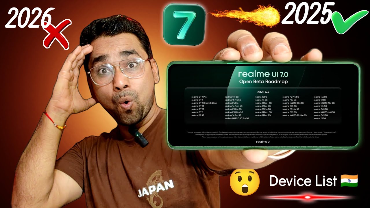 Хорошие новости: обновление realme UI 7.0 в Индии. Все устройства получат обновление в 2025 году.