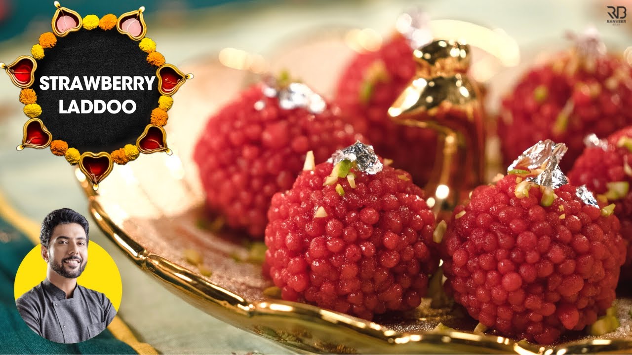 स्ट्रोबेरी बूंदी लड्डू | Strawberry boondi Laddoo | unique Diwali Dessert | Chef Ranveer Brar