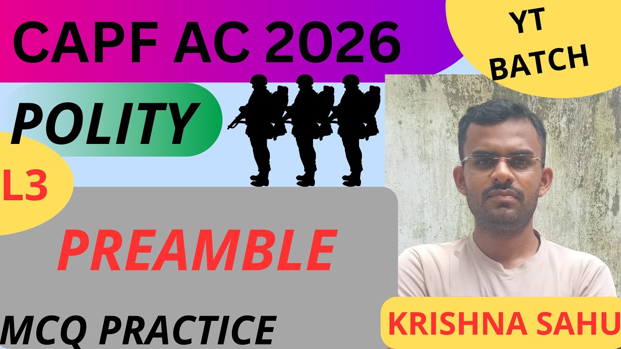 MCQ SERIES FOR CAPF AC 2026 || POLITY PREAMBLE ||