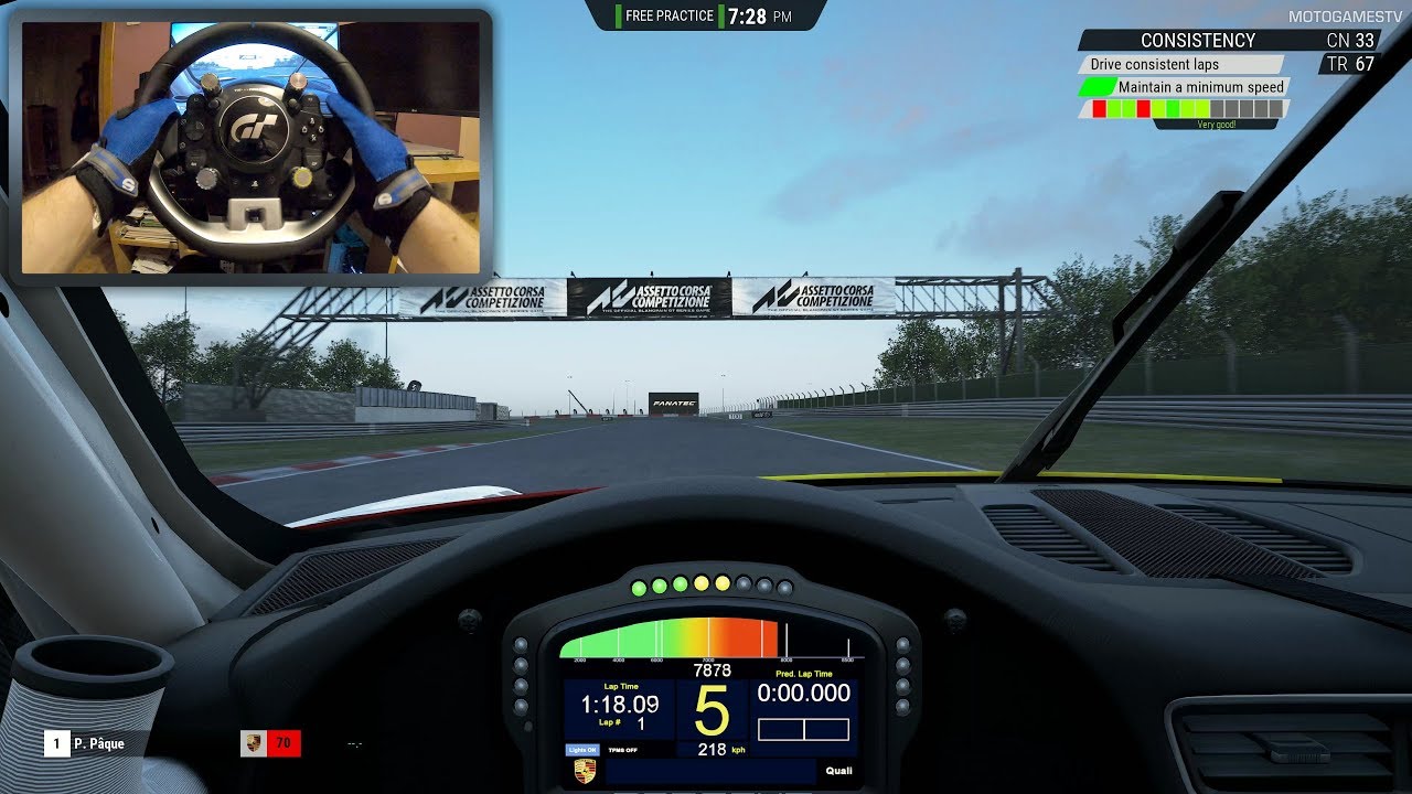 Assetto Corsa Competizione Gameplay with Thrustmaster TGT & Wheel Stand Pro [WheelCam] YouTube