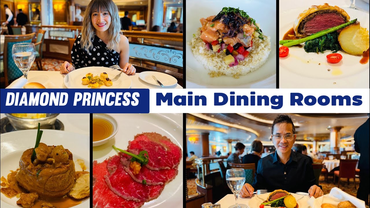 Diamond Princess FREE Food: Main Dining Rooms - Japan Korea Cruise - Ship Tour