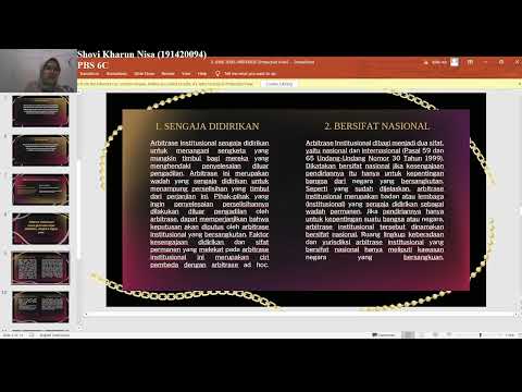 Shovi Khaerun Nisa_ 191420094_ PBS 6C_  Video 3_ JENIS JENIS ARBITRASE