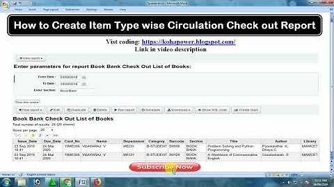 How to Create Item Type wise Circulation Check out Report | Lib Power Tech
